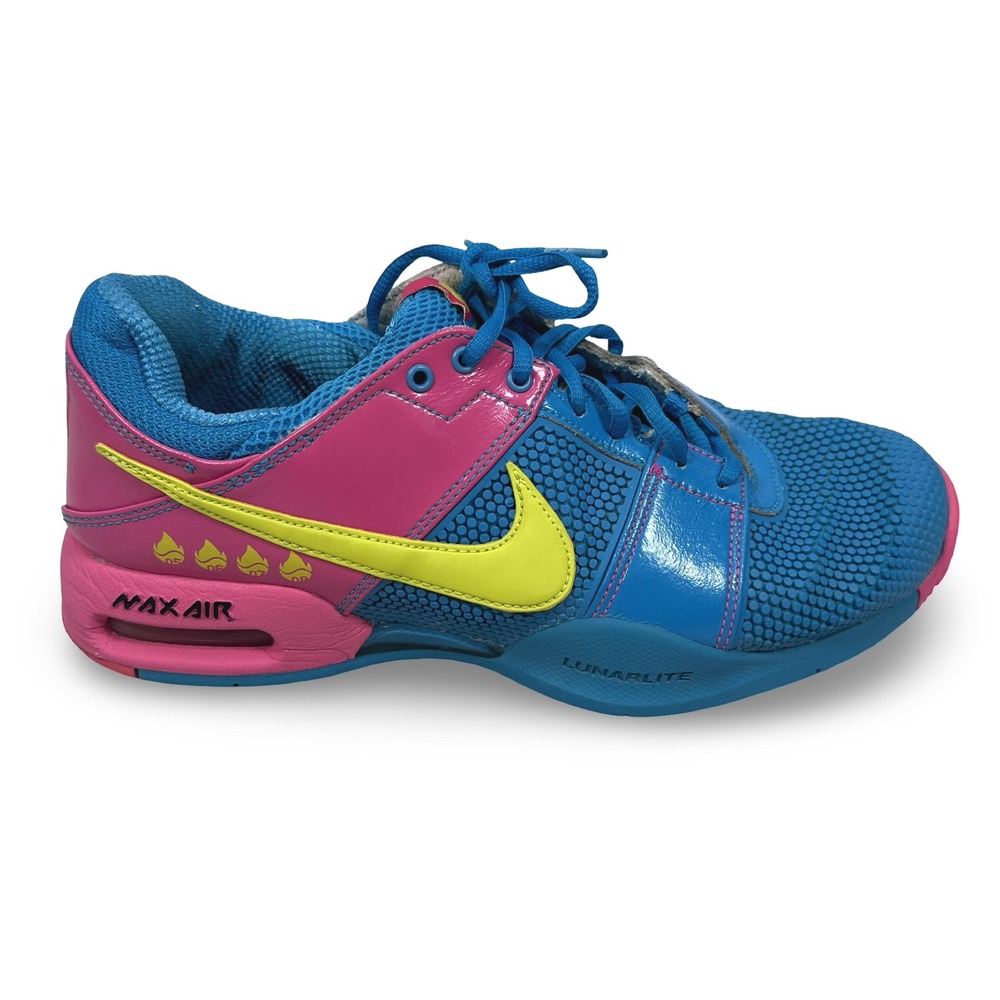 Nike Air Courtballistec 2.3 Rafael Nadal Blue Pink Yellow Tennis Shoes Size 8.5